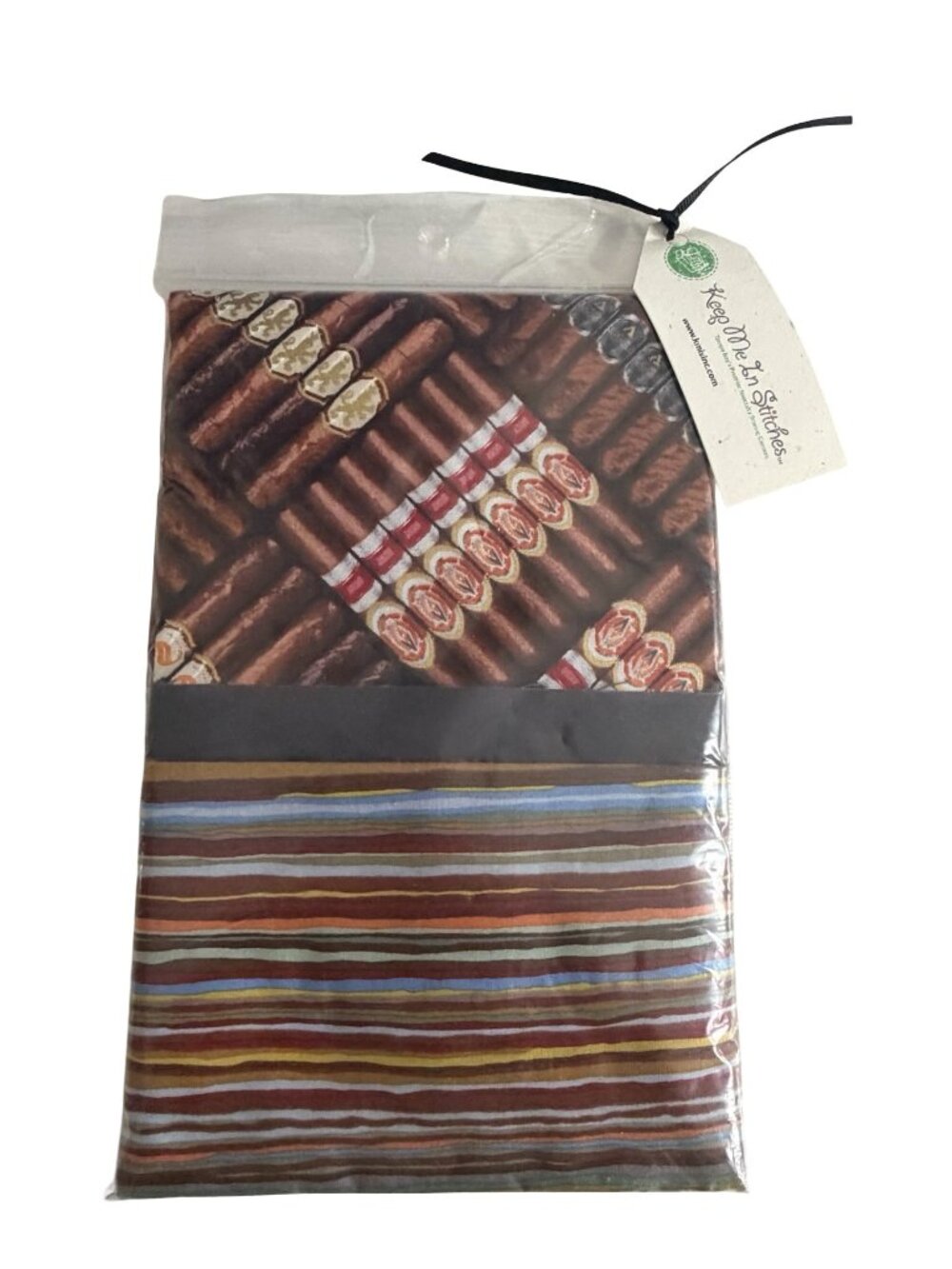 Keeps Me In Stitches Cigar Print 20 Minute Pillowcase Sewing Kit Fabric Bundle